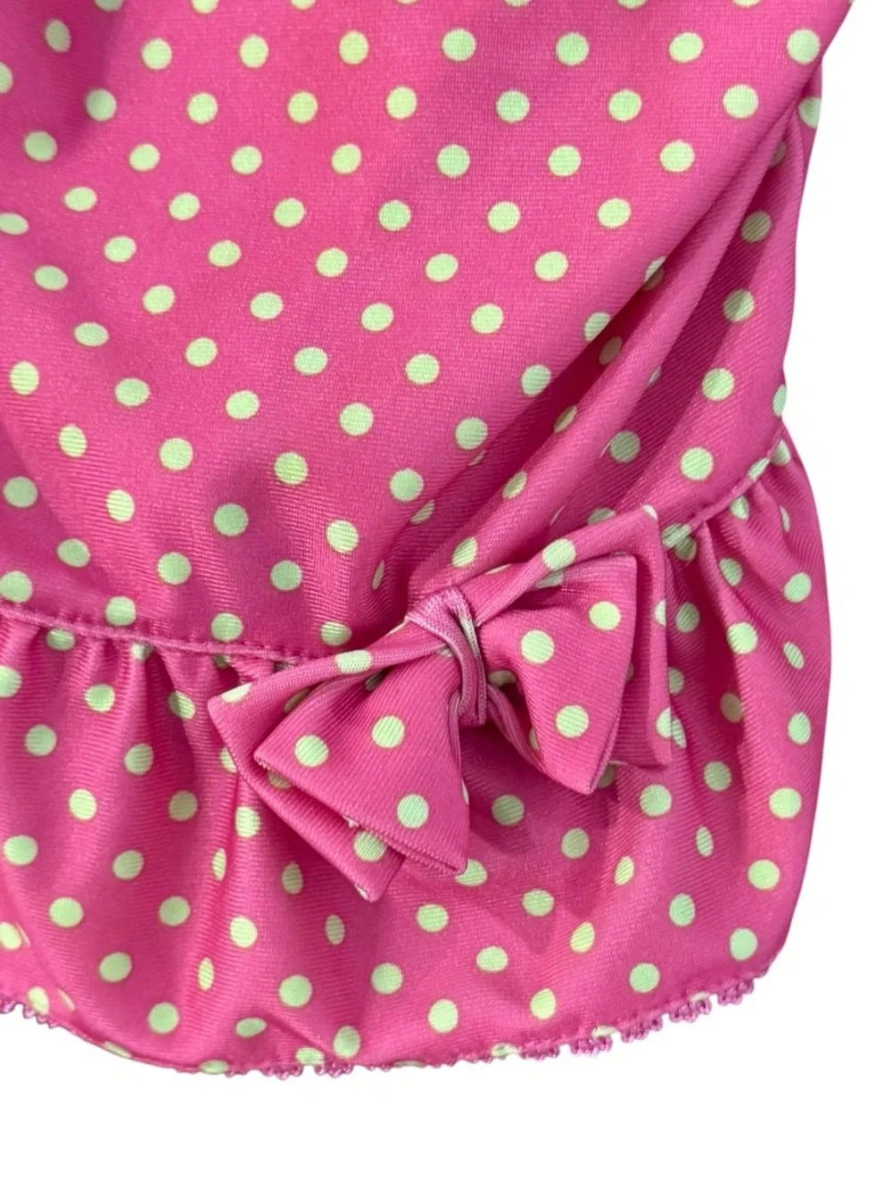 U.S. Polo Assn. Girls Pink Polka Dot One Piece Swimsuit Bow Ruffle 18 Months